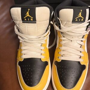 Nike Black and Yellow High-Top Sneakers